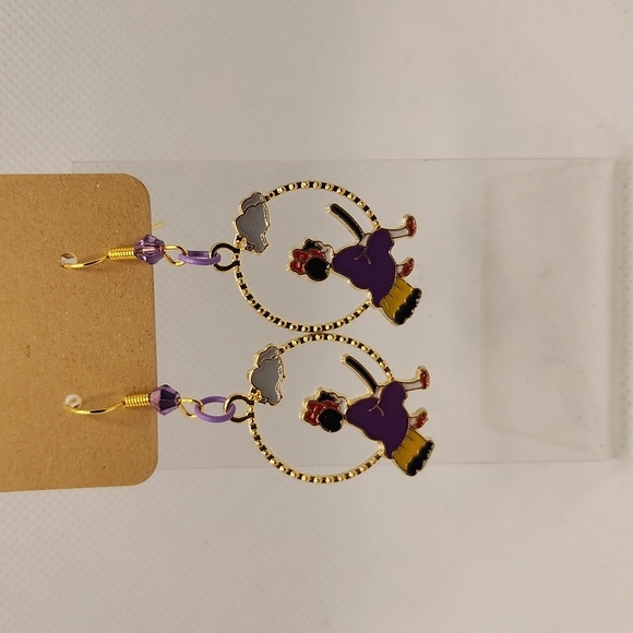 Jewelry - Witch on a Broom Hoop Earrings